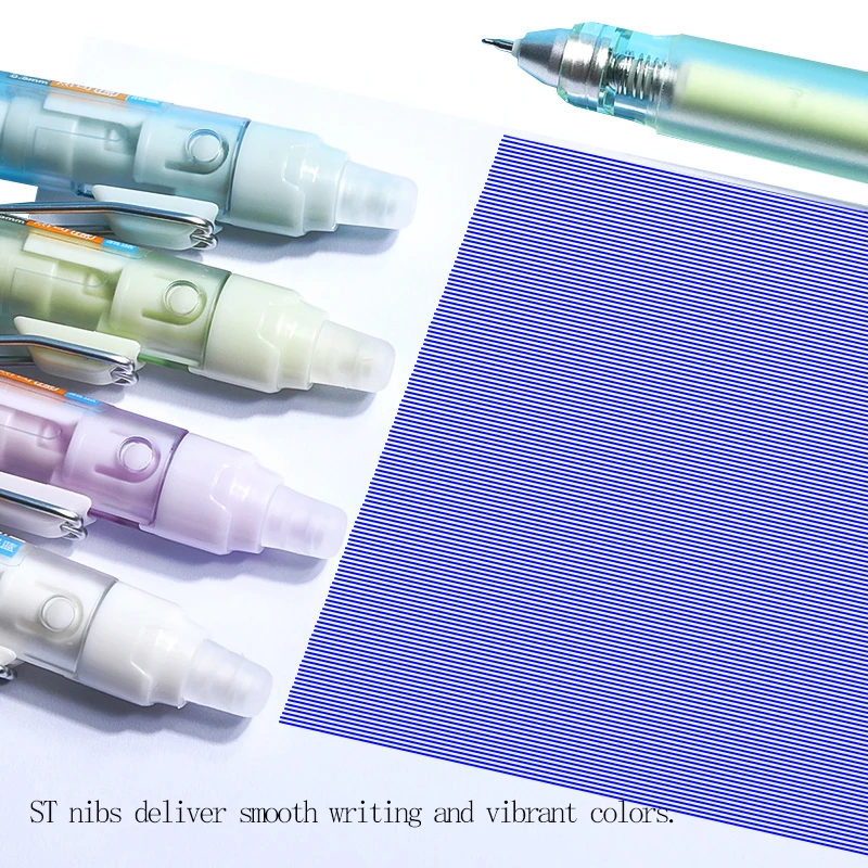 M&G Erasable Gel Pen, Silent Design, Soft Rubber Grip, Refillable Cartridge, Crystal Blue, Ideal for Students and Office U
