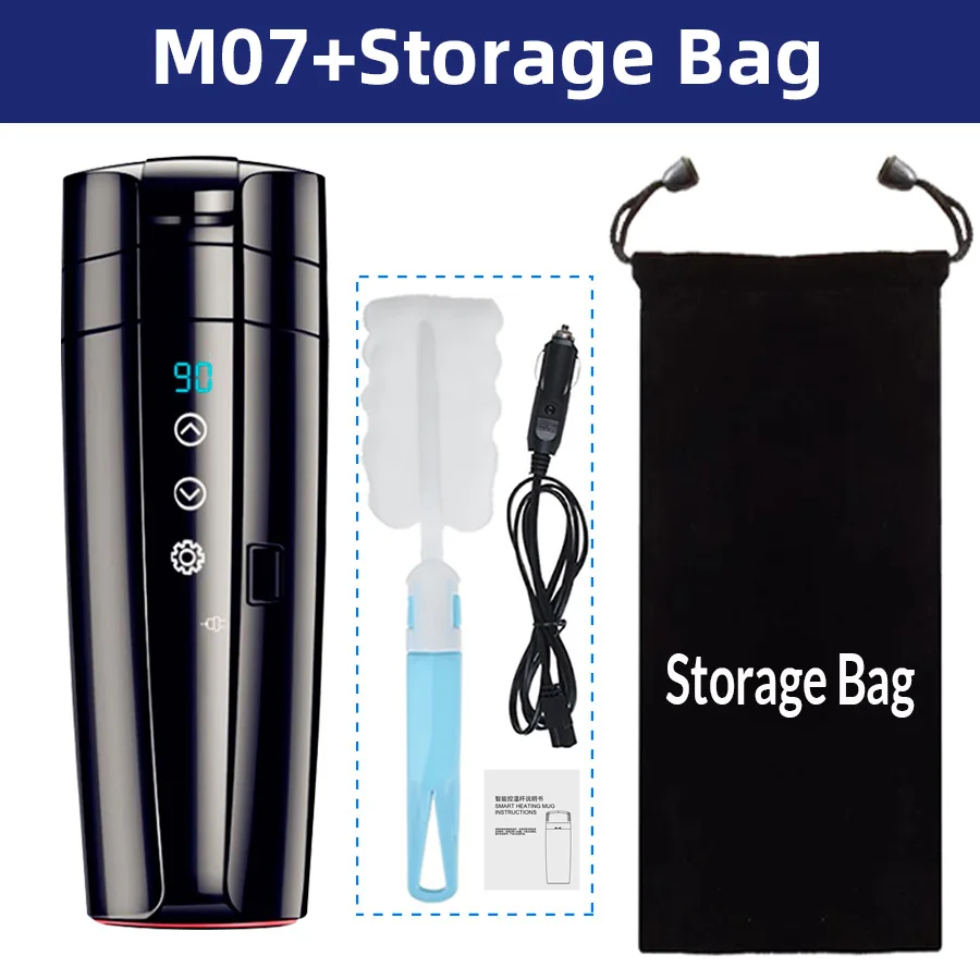 12V 24V Samochodowy podgrzewacz do kubków Czajnik elektryczny ze stali nierdzewnej Inteligentna kontrola temperatury Dotykowy wyświetlacz LCD Podgrzewacz do kubków podróżnych do kawy