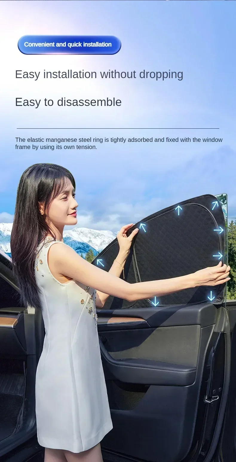 Upgrade des Datenschutz-Sonnenschutzes für Tesla New Model 3 Y 2025 2024, Sonnenschutz für die vordere Seitenfenster, Windschutzscheibe, Blindschattierung, Outdoor-Camping – Detail 11