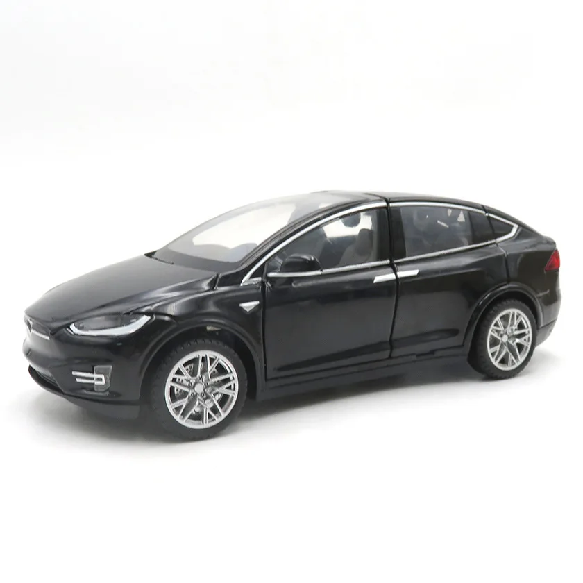 Hot 1:32 Scale Tesla Suv Model X New Energy Vehicle Metal Diecast Car EV Pull Back Alloy Toys Collection For Kids Gifts