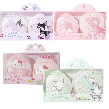 MINISO 산리오스 쿠로미 시나모롤 헬로 키티 50 주년 기념 메이크업 퍼프 에어 쿠션, 애니메이션 소프트 마시멜로 뷰티 스폰지 패드