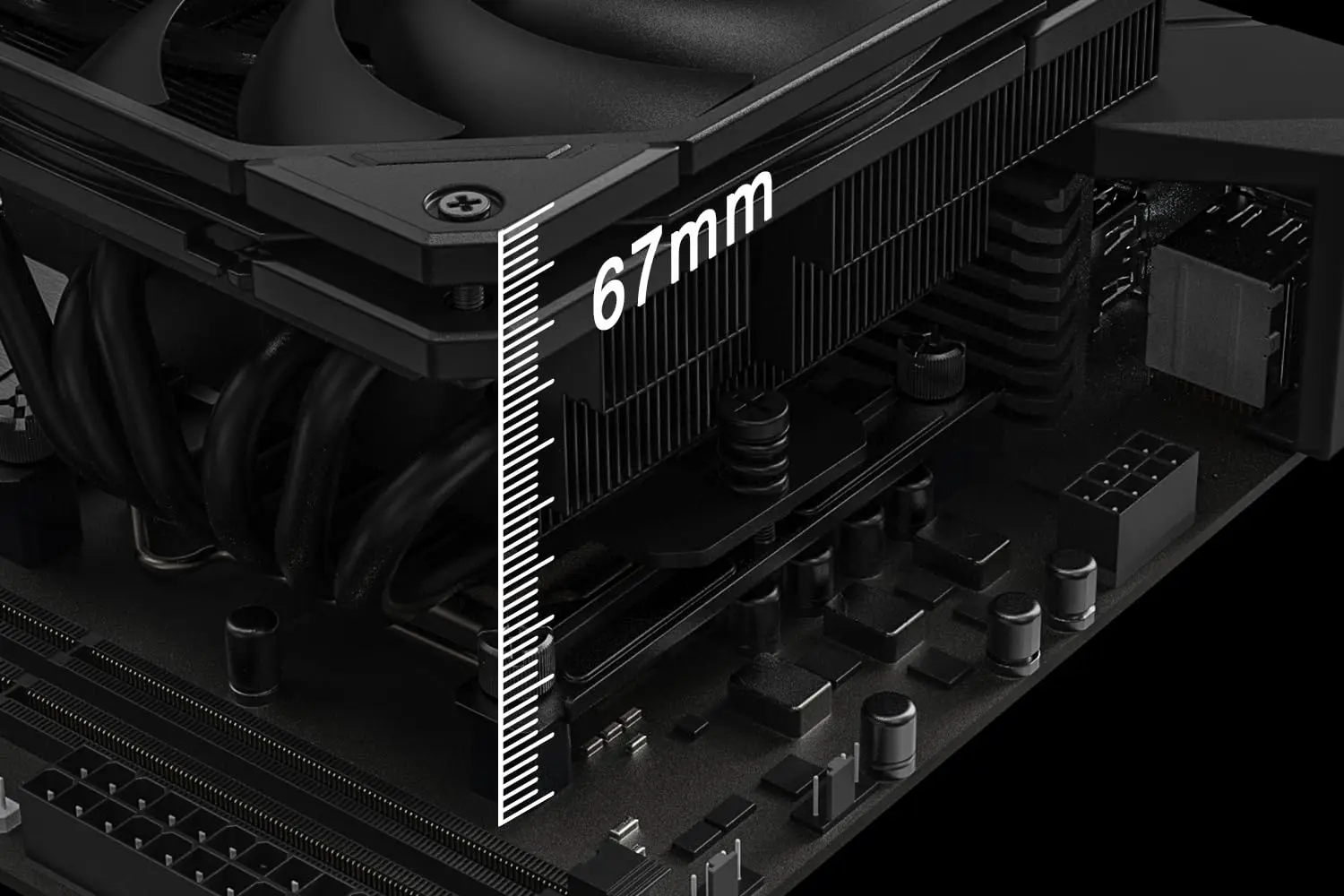 Id-refrigeração-low Profile Cpu Air Cooler Preto Heatpipes Htpcs Itx Fator de Forma Pequeno Id67-xt 67 mm Altura - Imagem 4