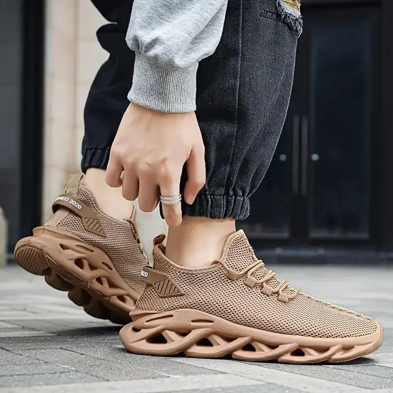 Pánské černé ležérní tenisky ze síťoviny, prodyšné, běžecké boty, sportovní lehké vulkanizované boty, plus velikost_voghion.com