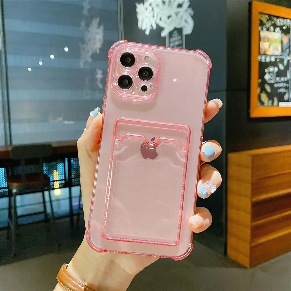 iphone 13 mini flip case Transparent Card Slot Bag Holder Case for iPhone 13 11 12 Pro Max Mini X XS XR SE2 7 8 Plus Clear Shockproof Soft Wallet Cover iphone 13 mini leather case