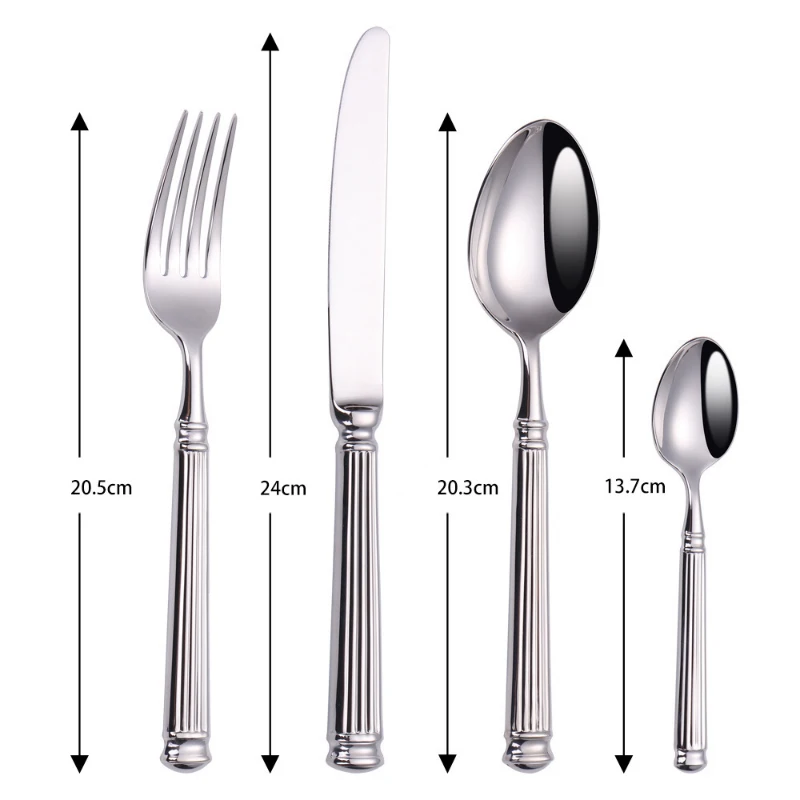 Black Rivet Silverware Set Flatware Retro Stainless Steel Cutlery Mirror  Polished Kitchen Utensils Tableware Service with Dinner Fork Knife Spoon