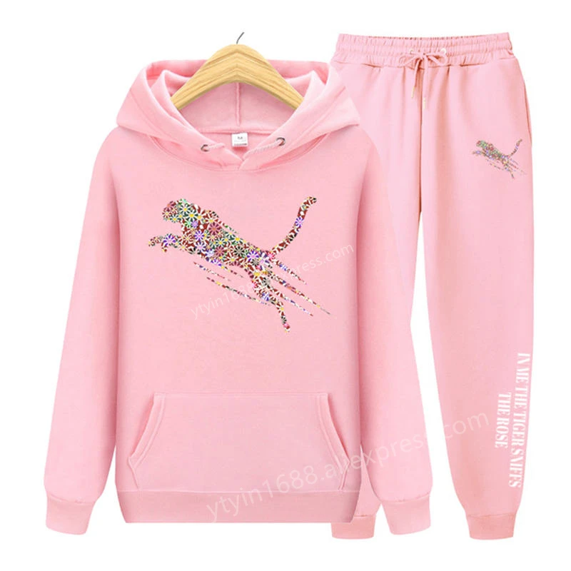 Womens TrackSuit Aesthetic Sweatshirts Sweatpants Two-piece suit 2025 New Fleece Oversize Designer Streetwear Women Hoodie Sets 1