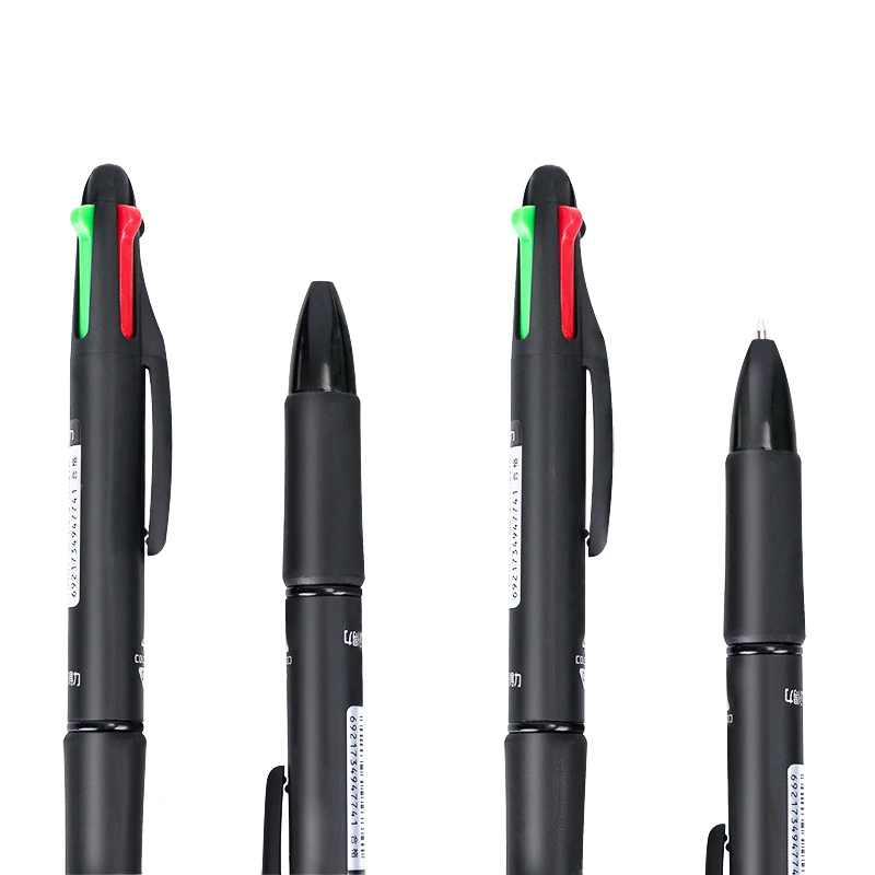 Ballpoint Pen Four Color Switching Simple 0.7mm Bullet Head Student Office Writing Tool 12pcs