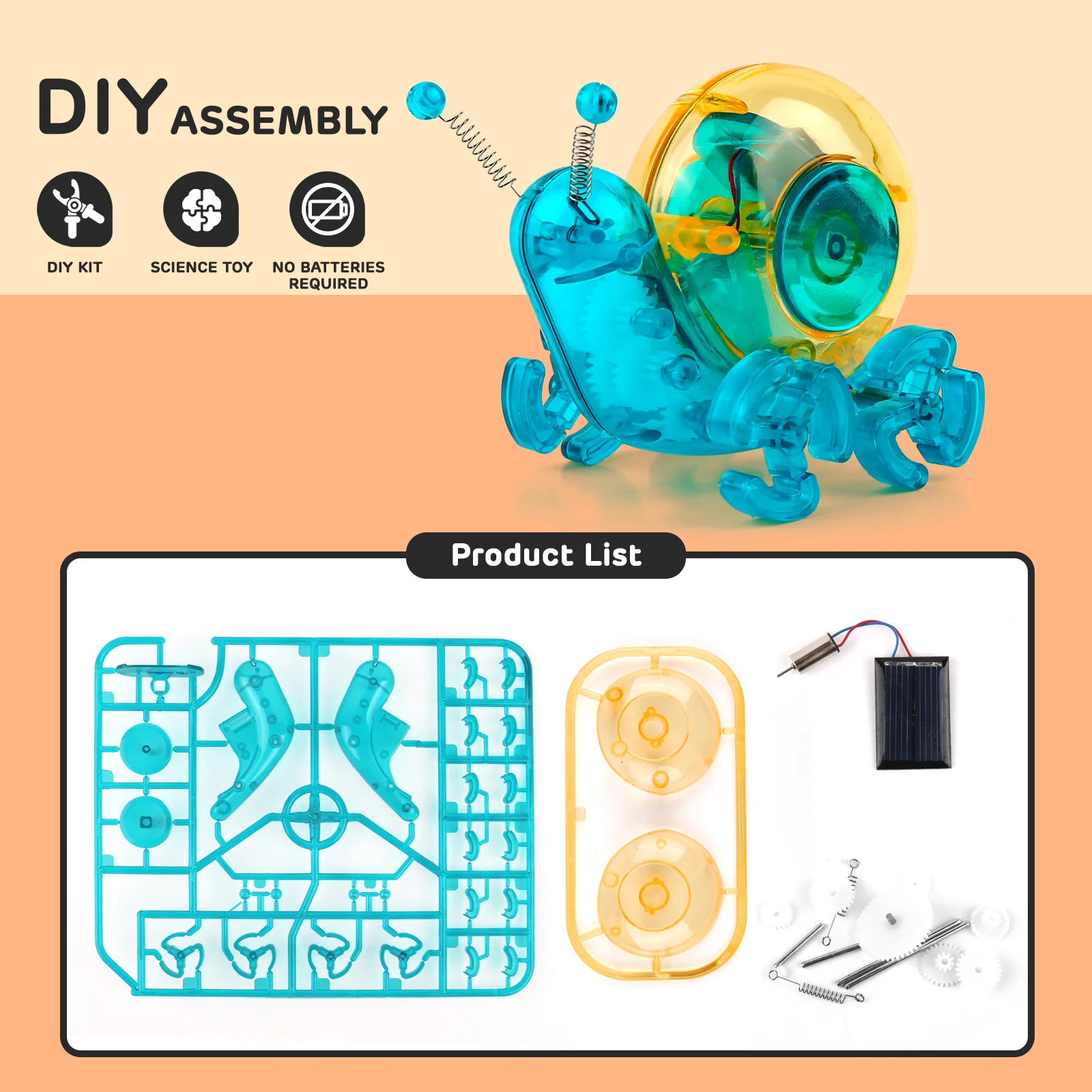 Solar Technological Gadgets Snail Car Children's Toy Science Technology Novel Toys Gifts