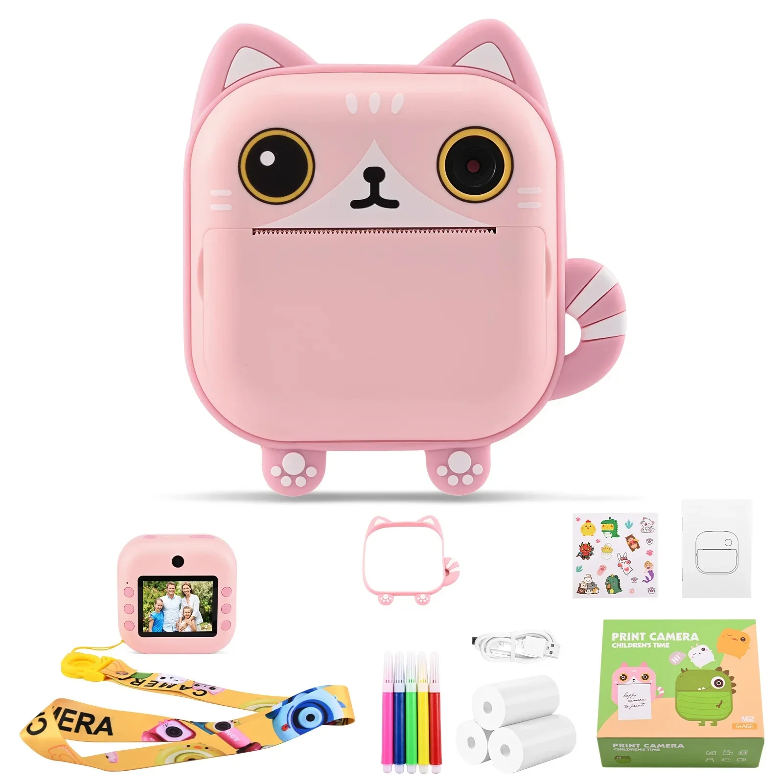 HD Kids Print Camera Thermal Paper Printing Photo Instant Print Digital Camera Outdoor Travel Printing Video Kids Toy digital camera