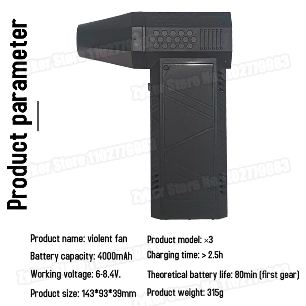 Portable Air Blower Turbo Jet Fan 130000RPM Handheld Duct Fan High-Performance Cyclone Turbo Electric Mini PC Air Duster Blower 6