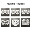 6 Pcs Stencils for Body Painting Face Art Halloween Party DIY Makeup Stamps Temporary Tattoos Reusable Stencils Plastics 6