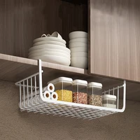 Multipurpose Hanging Basket Organizer For Kitchen Closet Rack Under The Cabinet And Desks Shelves Spice Dishes Storage Supplies 1