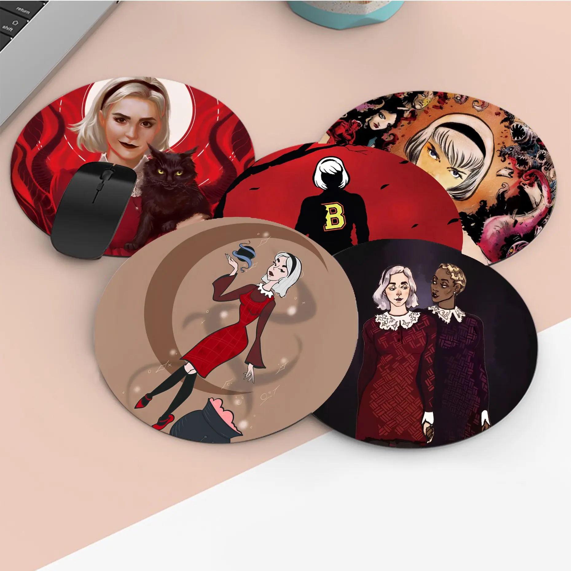 

Adventure-Sa-brinas Mousepad Animation Round Big Promotion Table Mat Mousepad Keyboard Pad Games Pad Office Desk Accessories