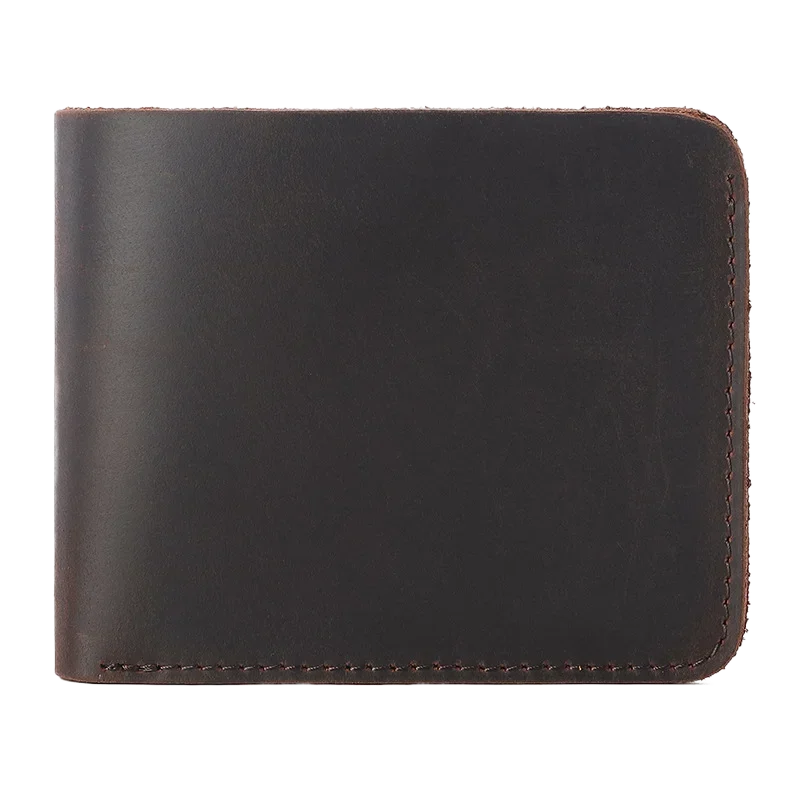 Vintage Men's Leather Wallet, Genuine Cowhide with Crazy Horse Pattern
