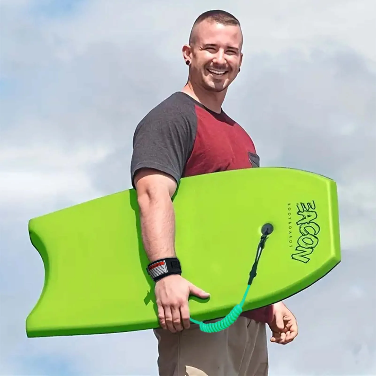 130 cm Surfbrett-Surf-Sicherheitsseil mit Klettverschluss, Einzelwickelgurt, gewickelte Bodyboarding-Leine, geeignet für Trainingsübungen – Detail 6