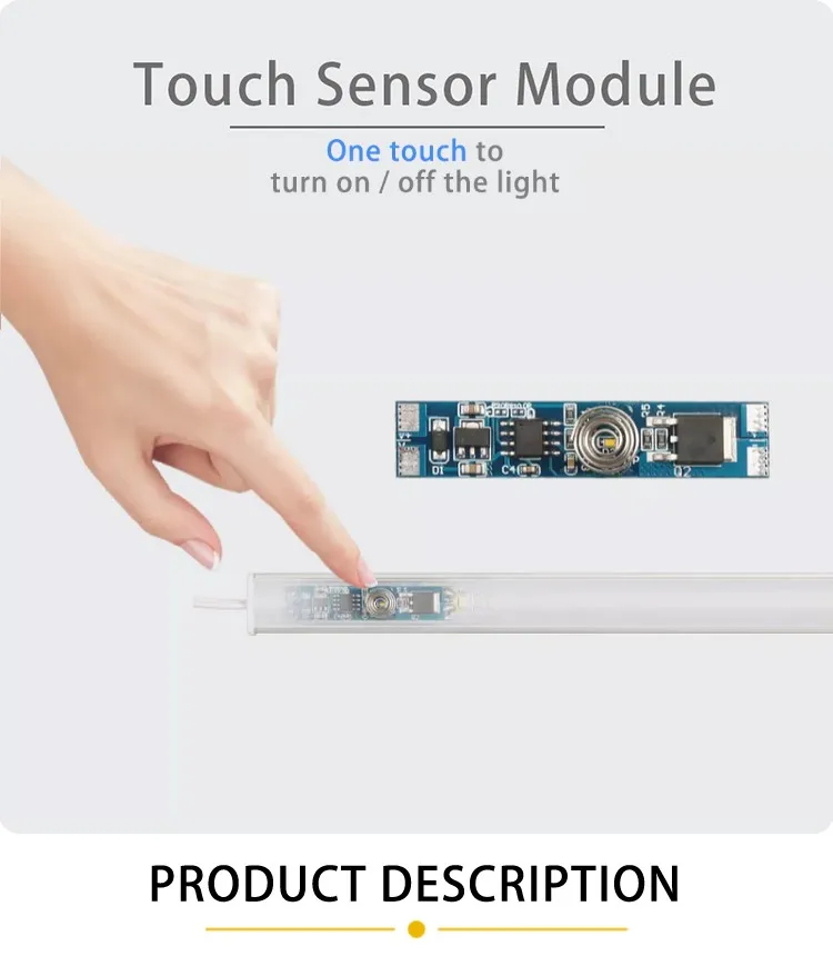 LED-Touch-Schalter DC 12 V 24 V max. 8 A für LED-Lichtleisten-Touch-Dimm-Controller – Detail 1