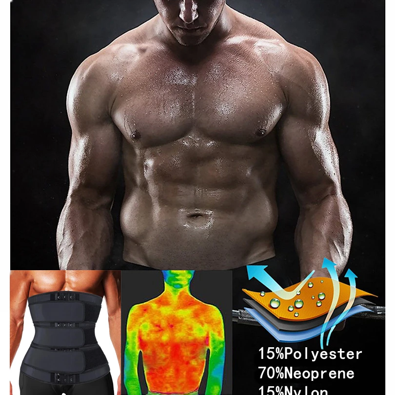 Waist Trainer Body Shaper Men Workout Sauna Sweat Belly Trimmer Belt