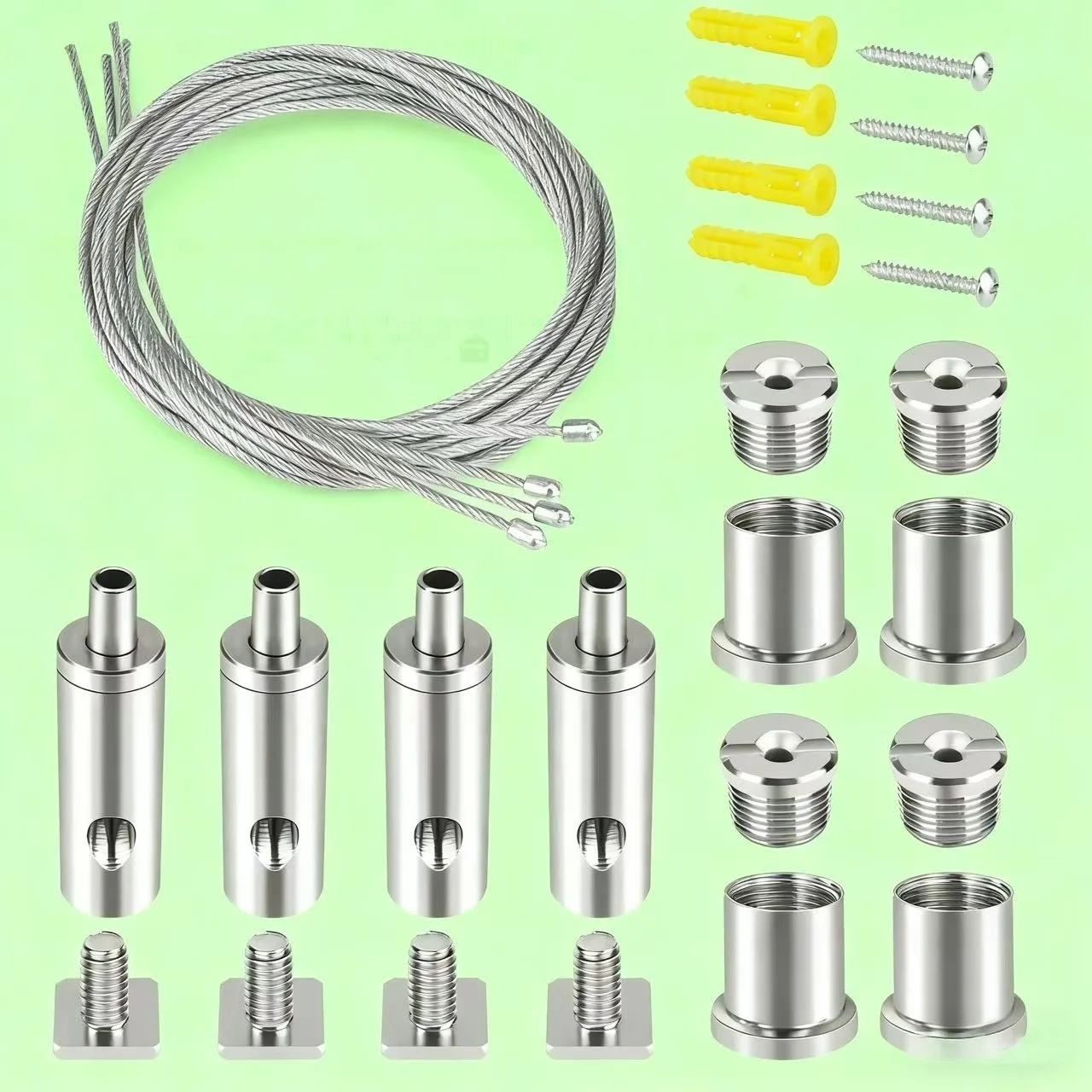 ชุดอุปกรณ์แขวนสายไฟ 2/4/8 ชุด, ชุดอุปกรณ์แขวนไฟตู้ปลา, สายสลิงปรับระดับได้สำหรับไฟแบบเส้น, โคมไฟแขวน, โคมไฟห้อย 1