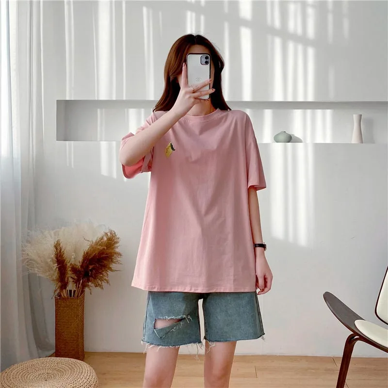 Maternity Nursing T-Shirt Top 98% Cotton Mother Nursing Tees Breastfeeding T Shirt for Pregnant Women Summer Pregnancy Top Wear 4