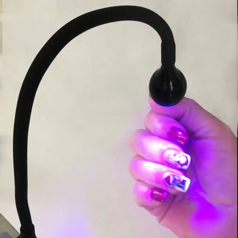 395nm UV LED Black Light Fixtures with Gooseneck Gel Nail Ultraviolet Curing Portable Ultra Violet Blacklight 5V USB Input