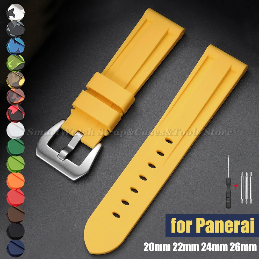 Stitching Sports Silicone Watchbands - Soft Comfortable Rubber Strap in Blue, Black, and Brown