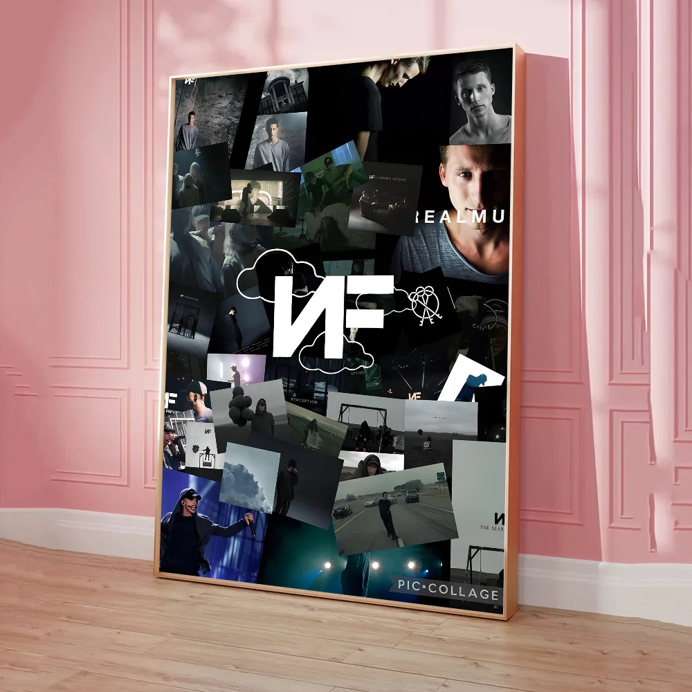 NF Rapper Poster Sticky Posters Retro Kraft Paper Sticker DIY Room Bar Cafe Aesthetic Art Wall Painting