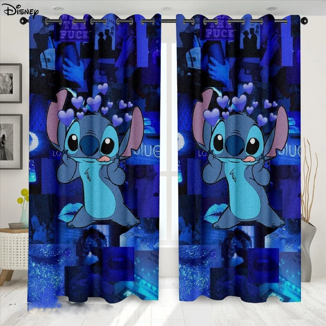 Rideau De Fenêtre 3d En Tissu Imprimé Disney Lilo & Stitch, Pour Chambre À  Coucher Et Salon - Rideaux De Douche - AliExpress