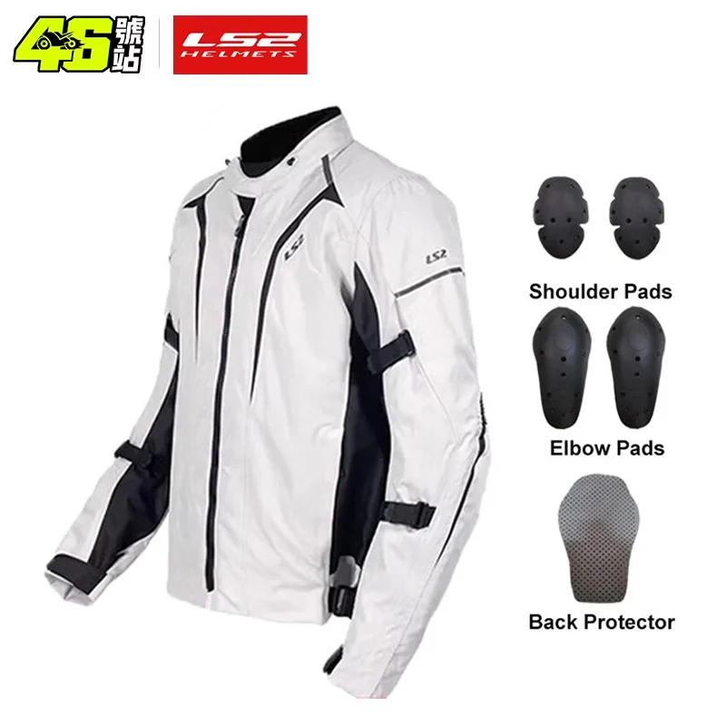 LS2 MJ145 오토바이 재킷, 모토 레이싱 라이딩 의류, 통기성 모토크로스 소프트 아머 의류, CE 인증