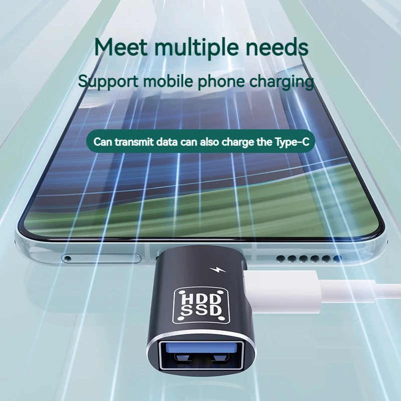금속 USB C 타입 어댑터, USB OTG U 디스크 데이터 전송 어댑터, 충전 컨버터, 아이패드 휴대폰 태블릿 삼성용, 2IN1