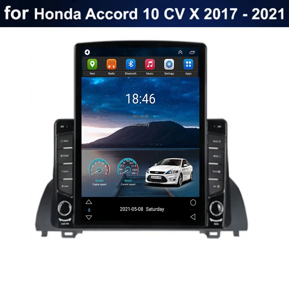 

Автомагнитола для Tesla Style 2 Din Android 12 для Honda Accord 10 CV X 2017-2035 мультимедийный видеоплеер GPS стерео Carplay DSP Cam