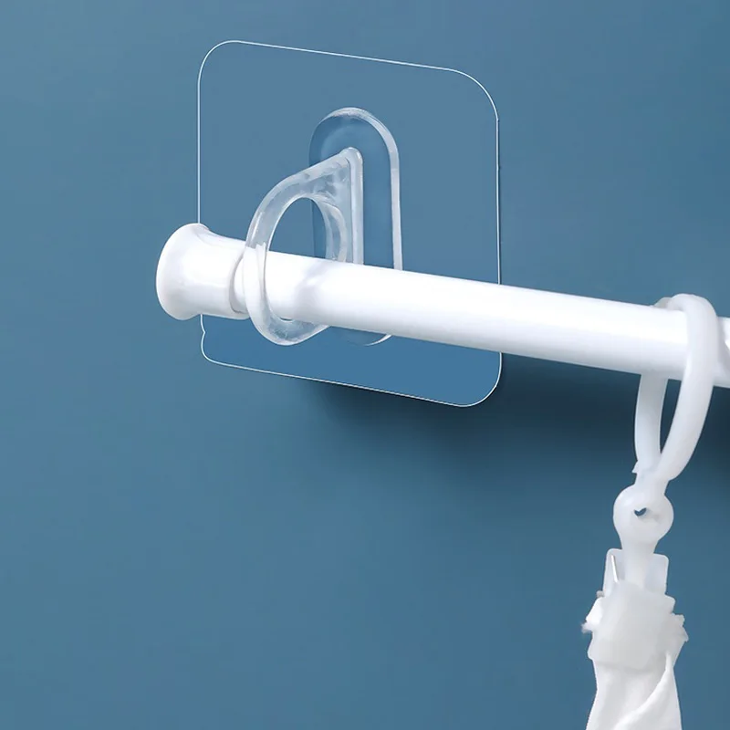 16/2PCS Spray Bottle Holder Adhesive Bottle Hooks Clear Spray Bottle Hooks Shower Curtain Rod Holder Wall Mount Utility Hooks 3