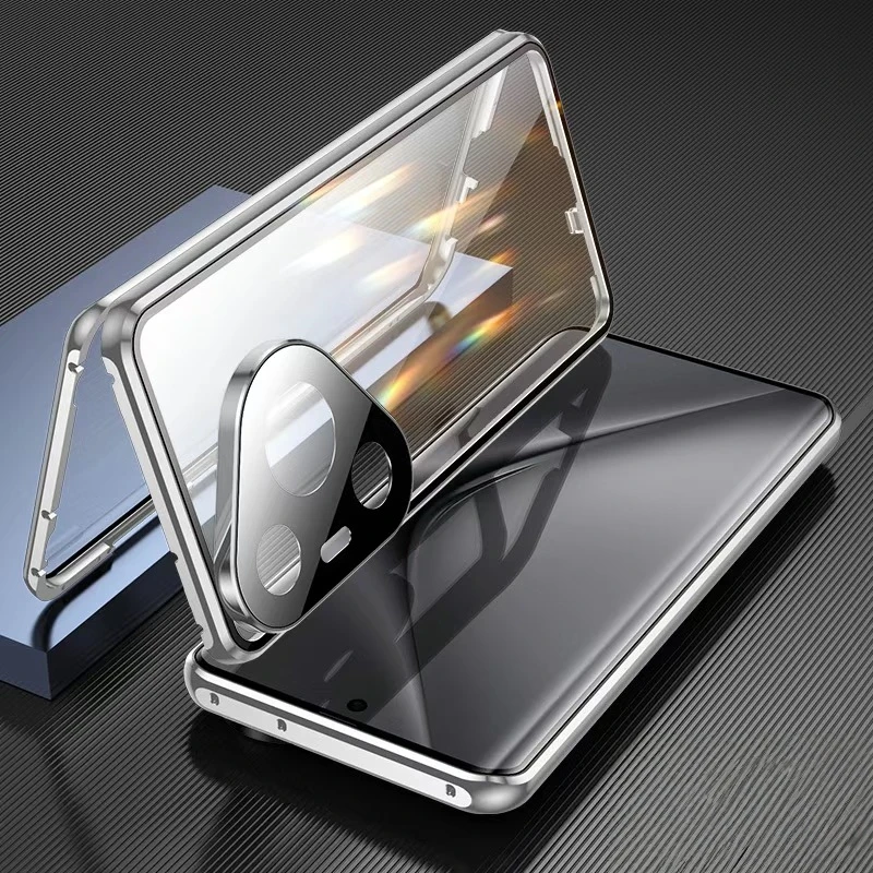 360 Full Double-Sided Magnetic Protective Case with Tempered Glass and Metal Frame