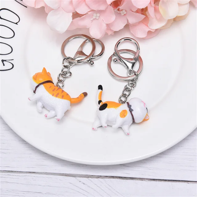 Porte cl s avec chat de dessin anim mignon 1 pi ce pendentif chaton t te