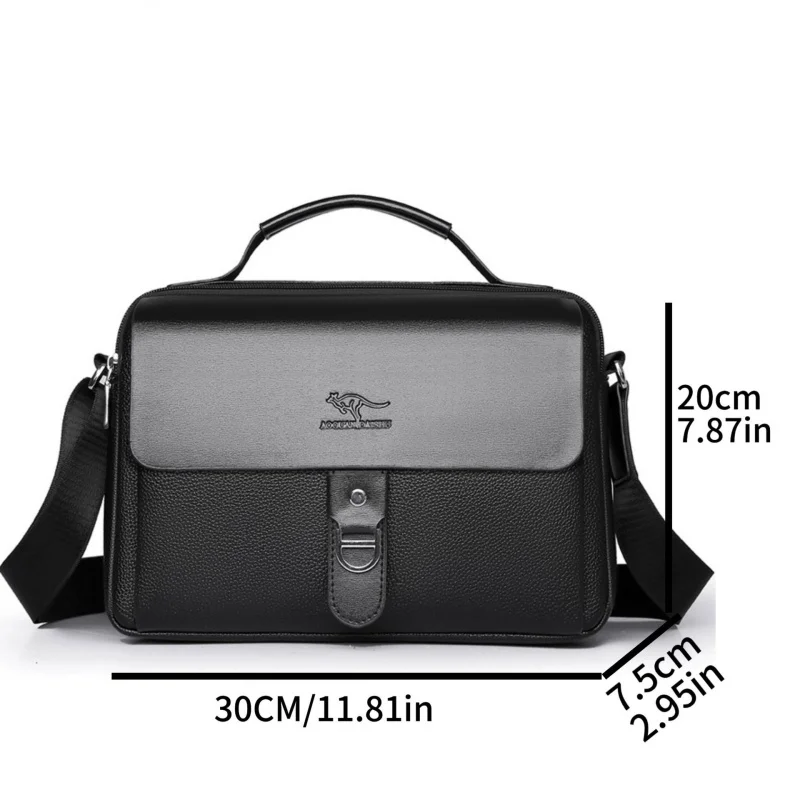 Men's Crossbody Bag Horizontal Style Casual Handbag Fashion Business Large Capacity Bag