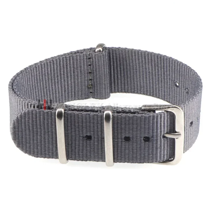Nylon Army Sports Black Watch Strap - Fabric Band with Buckle