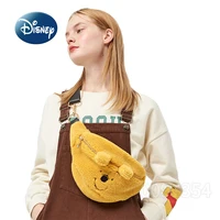 Disney Winnie The Pooh New Women's Plush Oblique Bag Cartoon Cute Women's Plush Waist Bag High Quality Large Capacity Chest Bag 1