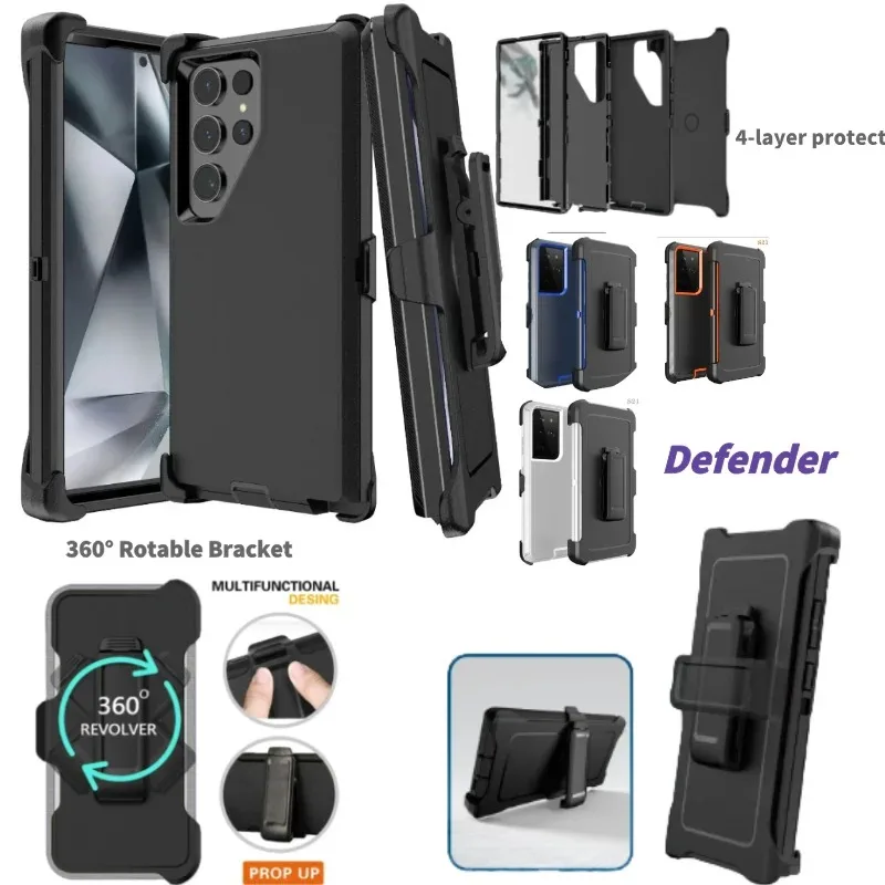 Durable 3-in-1 Armor Case with Rotatable Belt Clip