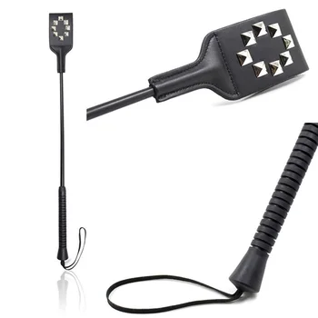 Sex Toy Horse Crop Delicate Rod whip Letter O word Sex Spanking Paddle Fetish PU Leather Whip Flogger 2