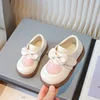 Girls Bowknot Princess Shoes 2024 New Spring Soft Bottom Children Baby Leather Shoes Kids Cute Heart Shape Single Shoes Toddler 2