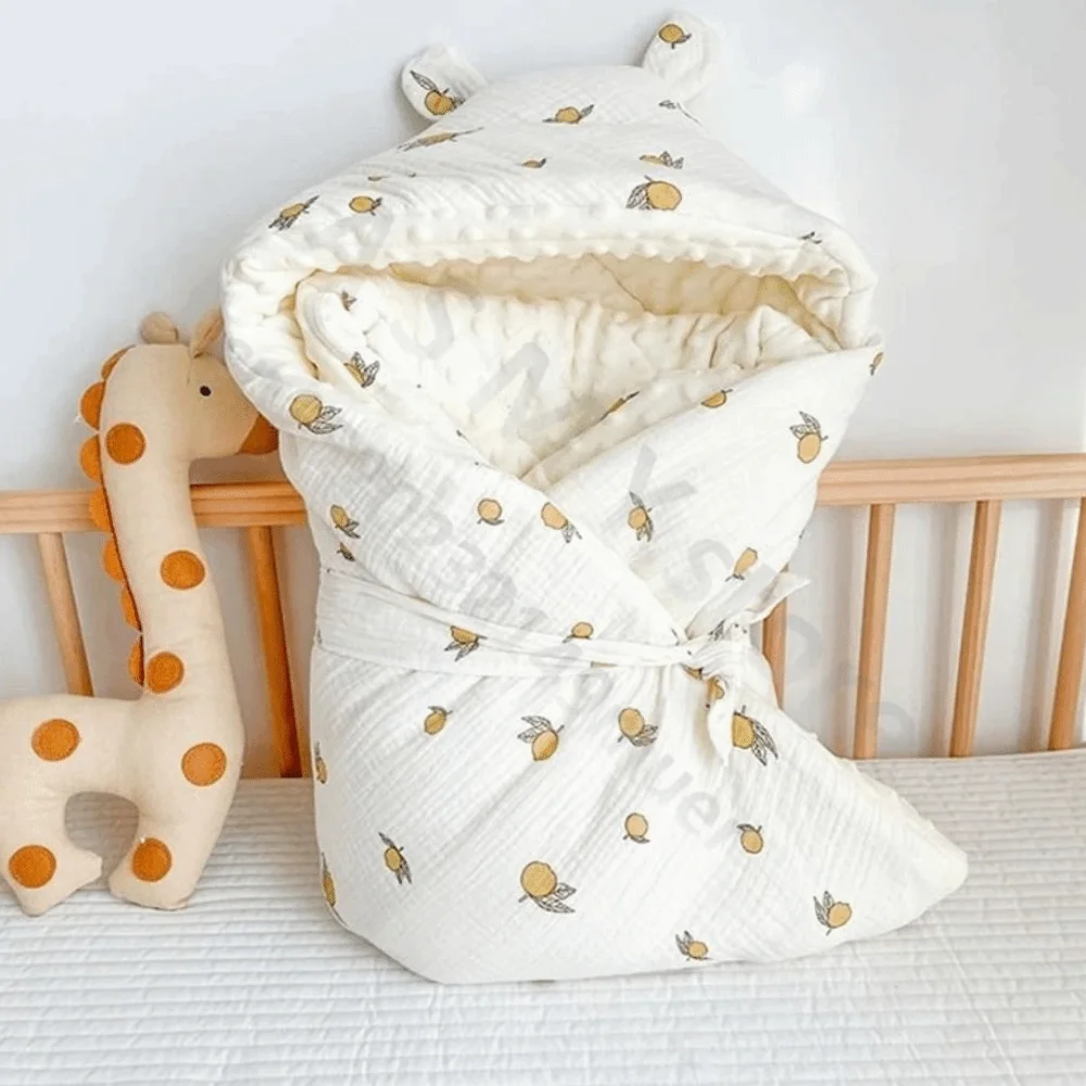 Pure Cotton Baby Crepe Cloth Double-layer Gauze Little Bear Printed Delivery Room Bag Breathable Material Single Layer
