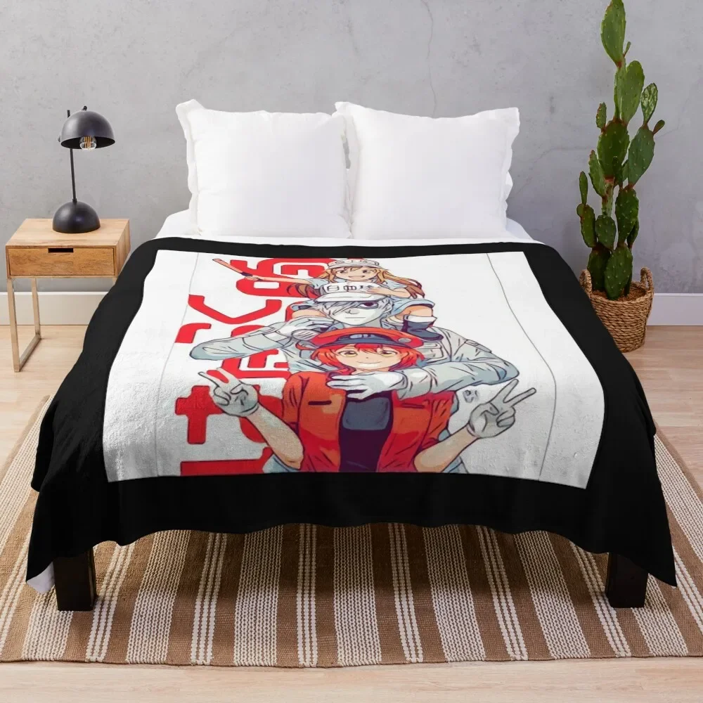 

Hataraku SaibouCells At Work-(Sketch) Throw Blanket Thins Sofa Quilt Sofa Throw Blankets