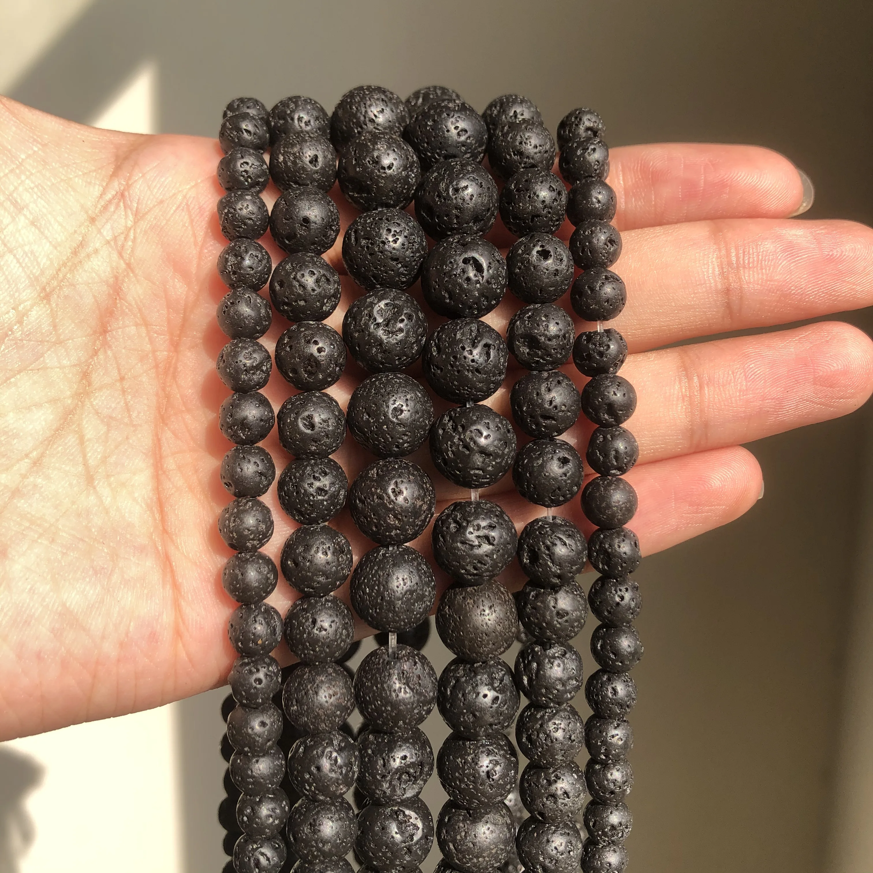 4/6/8/10/12/14 мм натуральные черные зеркальные бусины, круглые бусины россыпью, зеркальные бусины для браслета, оптовая продажа, 15 дюймов