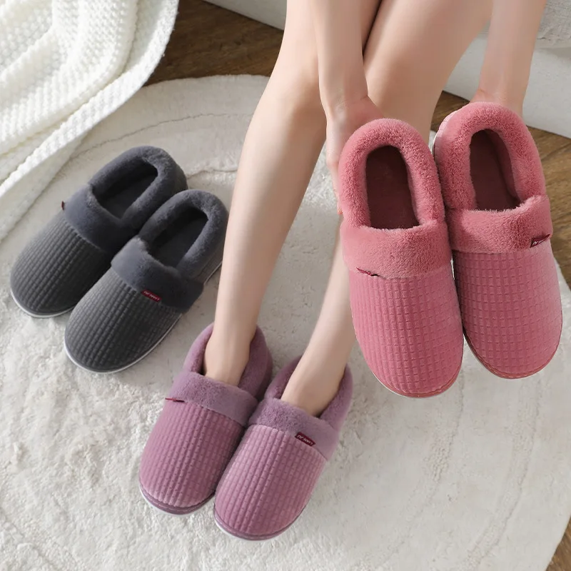 Thuis Slippers Voor Mannen Vrouwen Winter Harige Slides Vrouwelijke Indoor Pluche Antislip Slaapkamer Warm Mannelijke Slippers Koppels Zachte schoenen