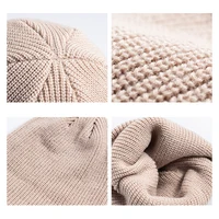 Knitted Hat for Men & Women Caps Wool Fashion Simple Warm Skullies Beanies Solid Autumn Winter Beanie Cap Trendy Style 4