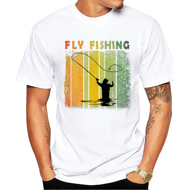 TEEHUB Nyári Vintage Fly Férfi Póló Retro Geometrikus Horgászmintás Pólók Rövid Ujjú Pólók Haruku Tee_voghion.com