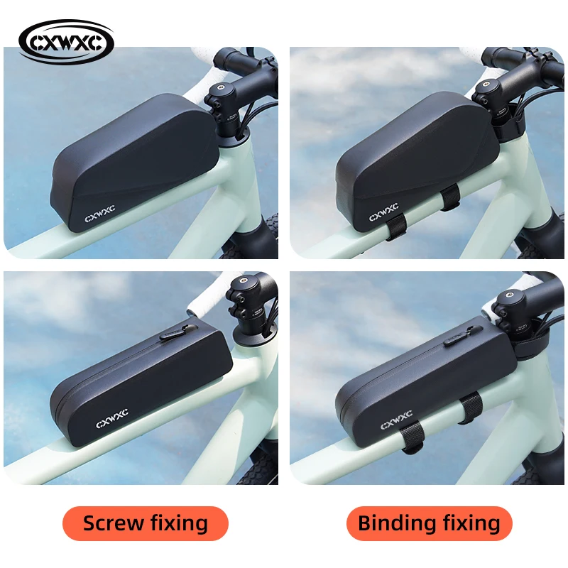 Bike Bag Bicycle Bag Bike Accessory Tools Storage Bag Bicycle Magnetic Lid Top Tube Bag With Bolts Mounted & Straps Two Way Install MTB Road Bike Waterproof Front Frame Bag