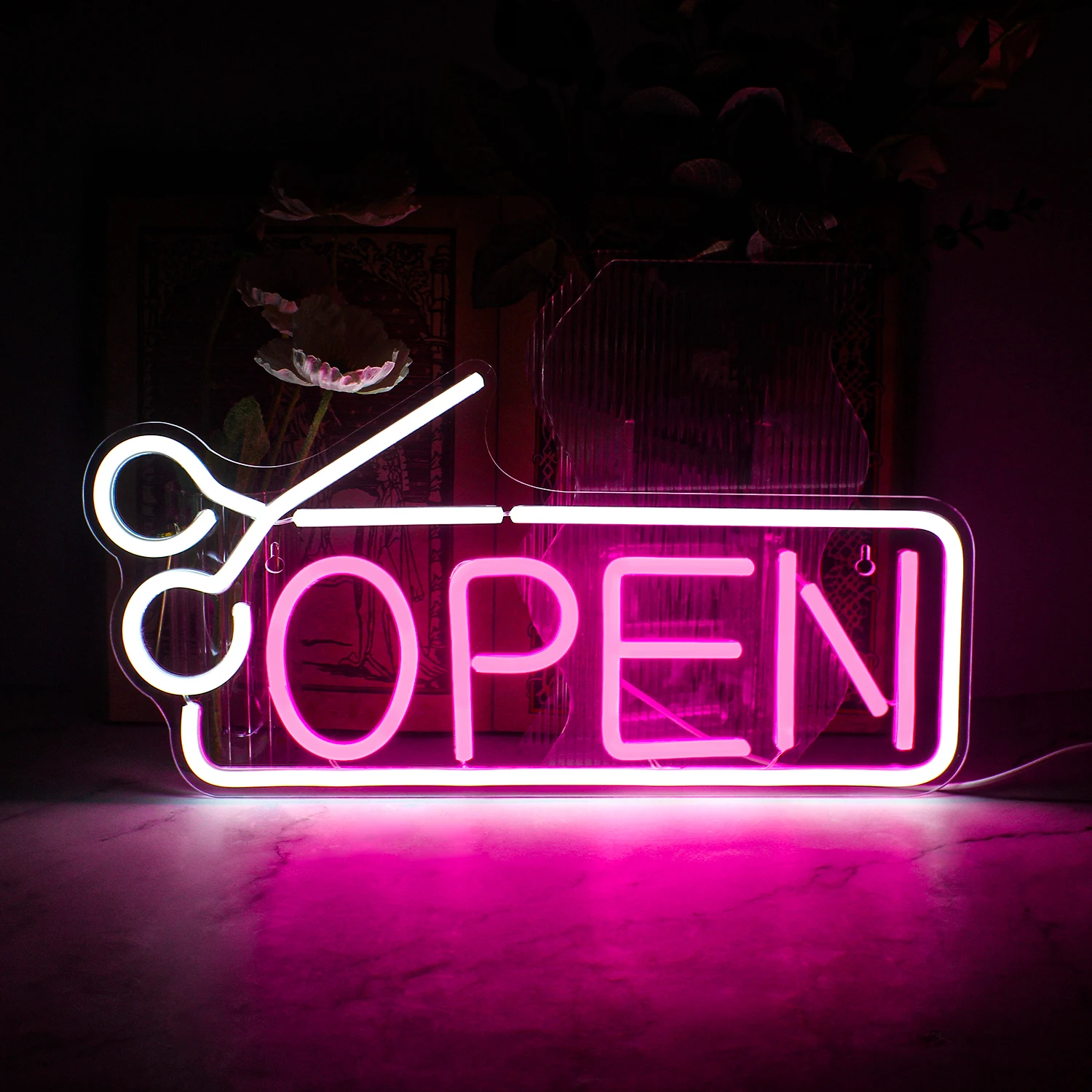 

Open Barbershop Neon Sigh Hanging Wall Lamp Aesthetic Room Decoration LED Lights Haircut Shop Welcome Logo Nice Gift For Barber