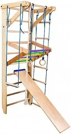 Swedish Ladder, Wall Bars for Kids, Wood Stall Bar Sport-3-220 Certificate of Safe USE Home Gym Gymnastic, Climbing Kids,