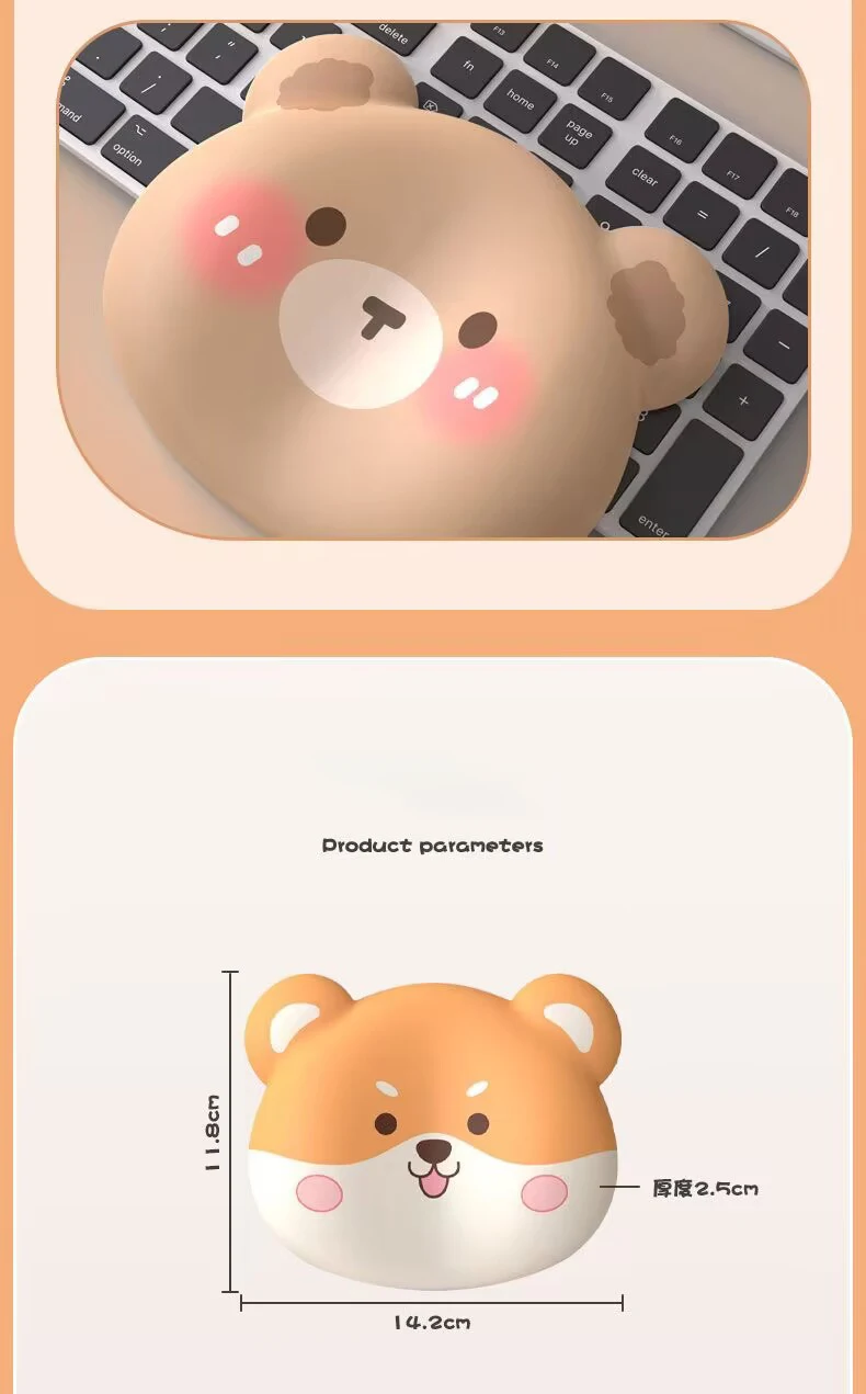 Cute Wrist Rest for Mouse Ergonomic Memory Foam Computer Wrist Support, Wrist Pain Relief Mouse Pad with Anti-Skid Base