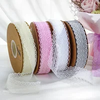 Lace Trim Ribbon 1.2 Inch Wide Vintage Pattern Roll Ribbons 50 Yards  for Gift Wrapping Valentine’s Day Floral DIY Crafts Sewing